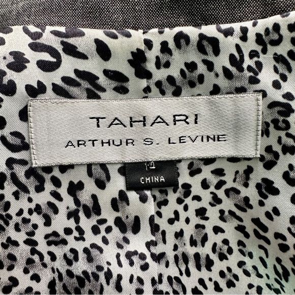 Tahari Gray 3 Button Blazer Size 14 Career Professional Collared Jacket - Picture 8 of 16